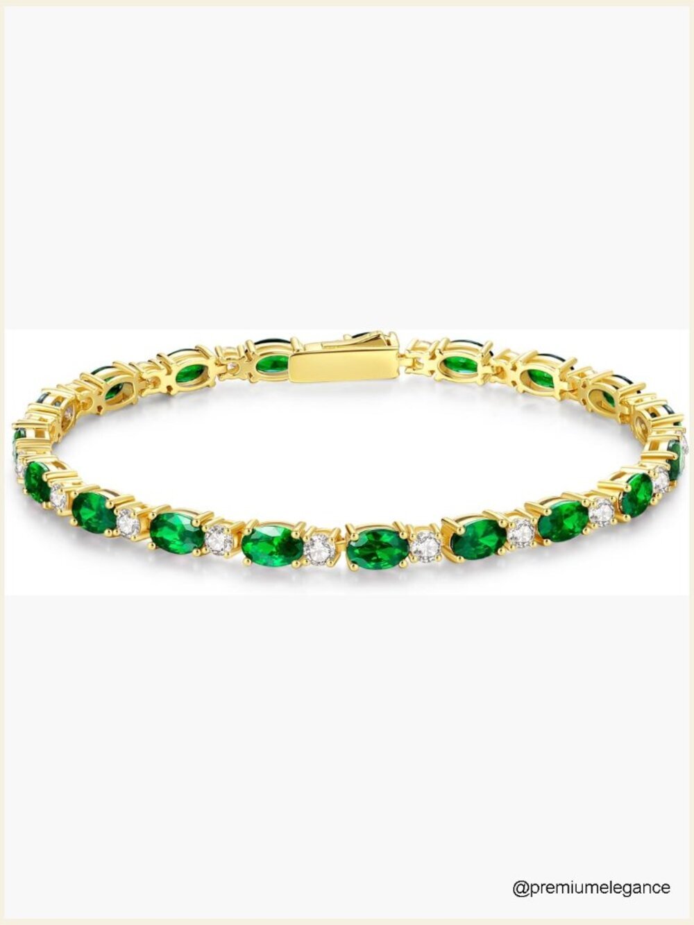 Sterling Silver 14K Gold Plated Tennis Bracelet 7 Inch Birthstone Jewelry